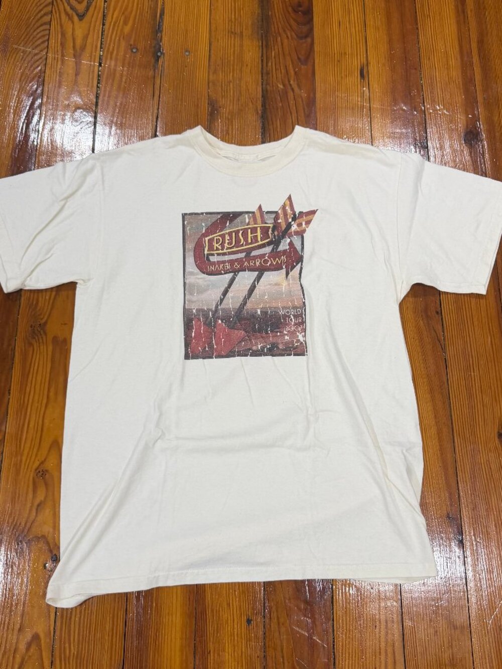 Rush Snakes & Arrows World Tour 2007 Short Sleeve Graphic Shirt Men's Size M